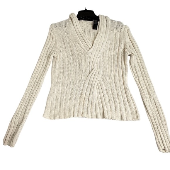 Accessocraft Sweaters - Access Hooded Pullover Cable Knit Chunky Sweater Fisherman Sz M Fitted Slimming